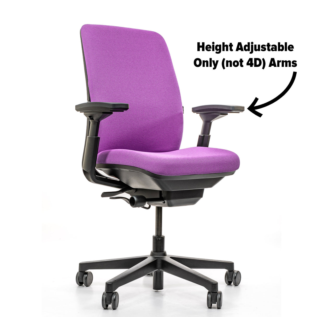 Steelcase Amia Ergonomic Office Chair - Height Only Arms - Remanufactured by Crandall
