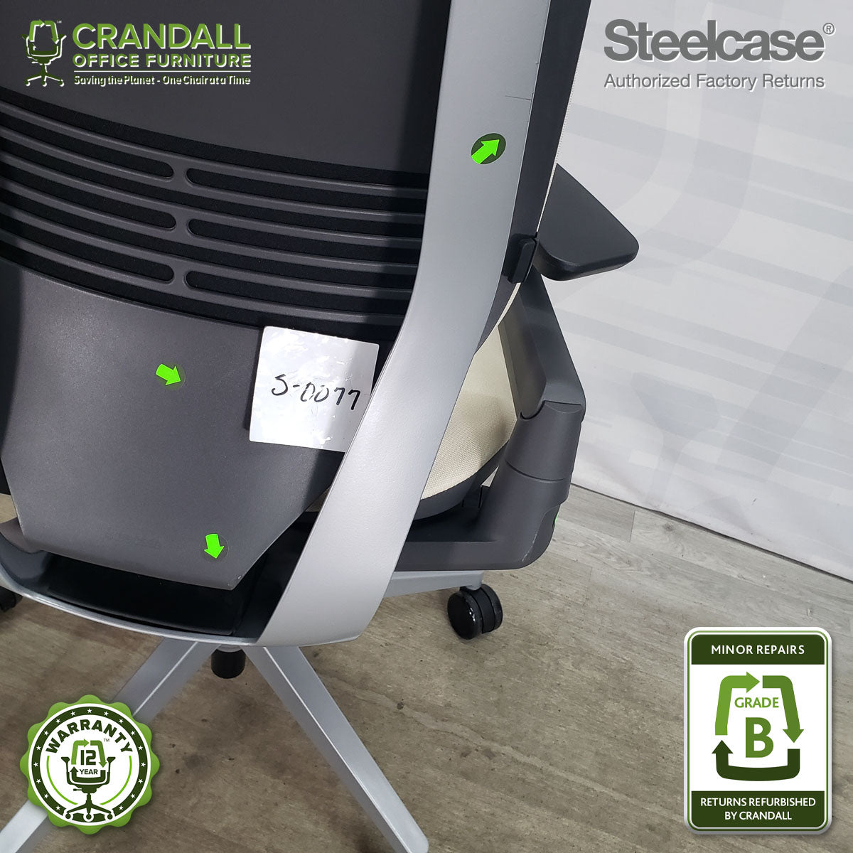 S-0077 - Steelcase Gesture - Grade B **CLOSEOUT - NO RETURNS**