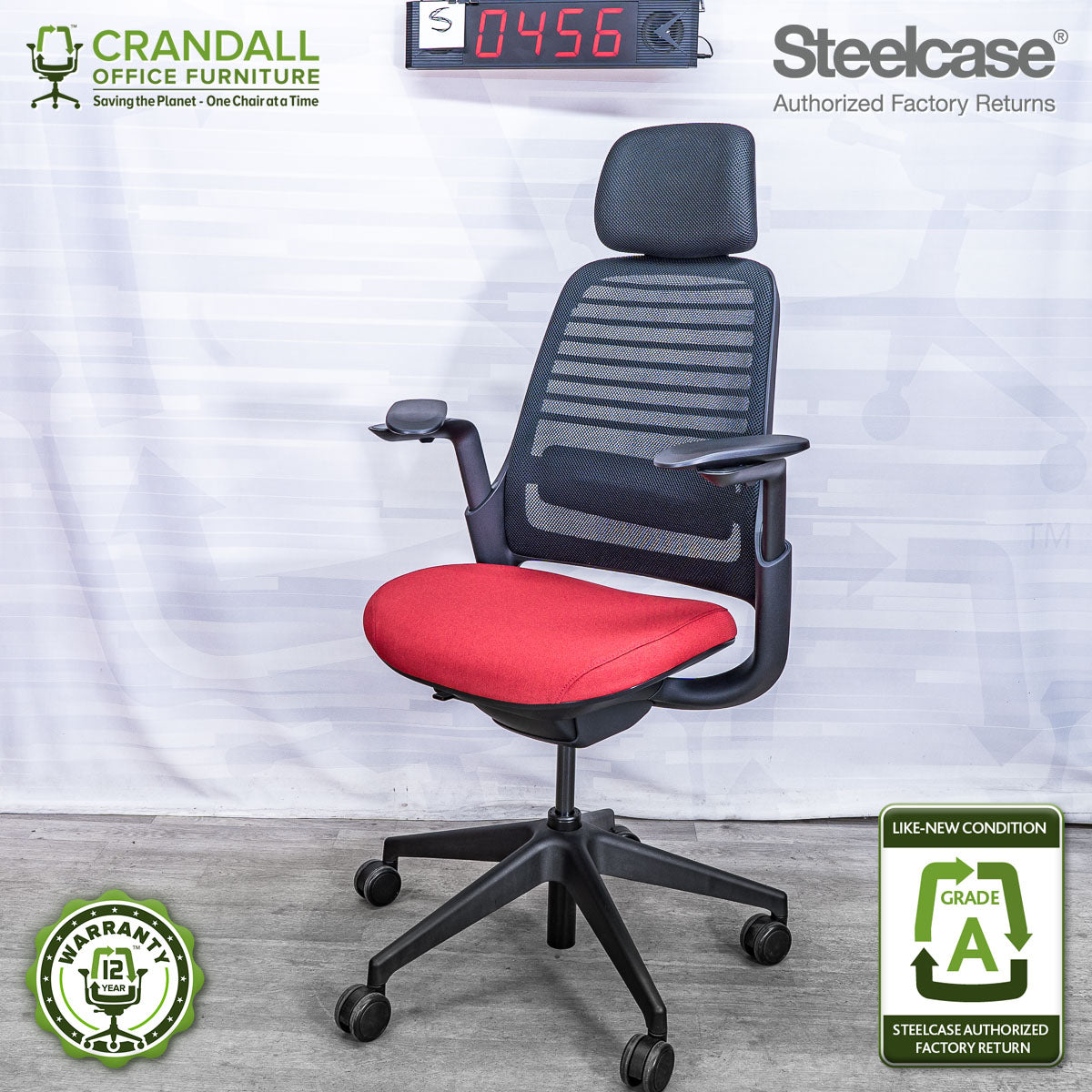 S-0456 - Steelcase Series 1 with Headrest - Grade A