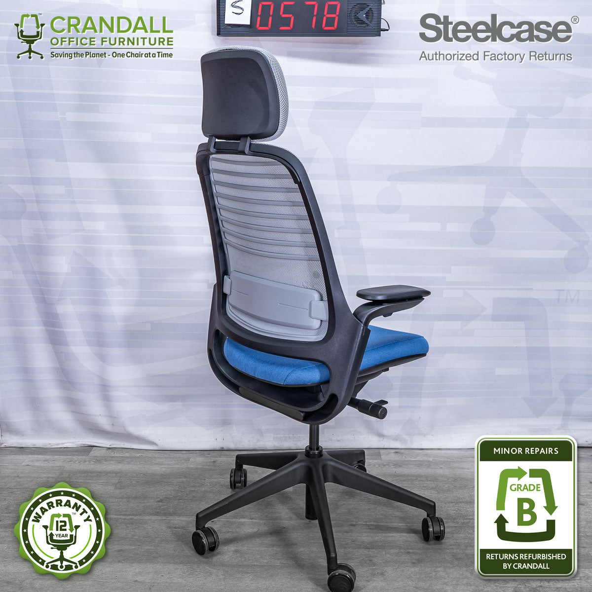S-0578 - Steelcase Series 1 with Headrest - Grade B