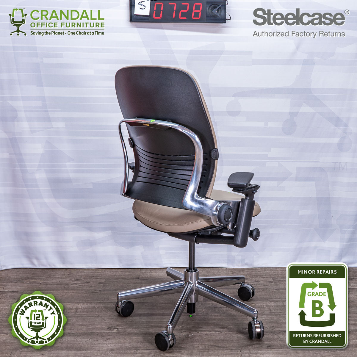 S-0728 - Steelcase V2 Leap - Grade B