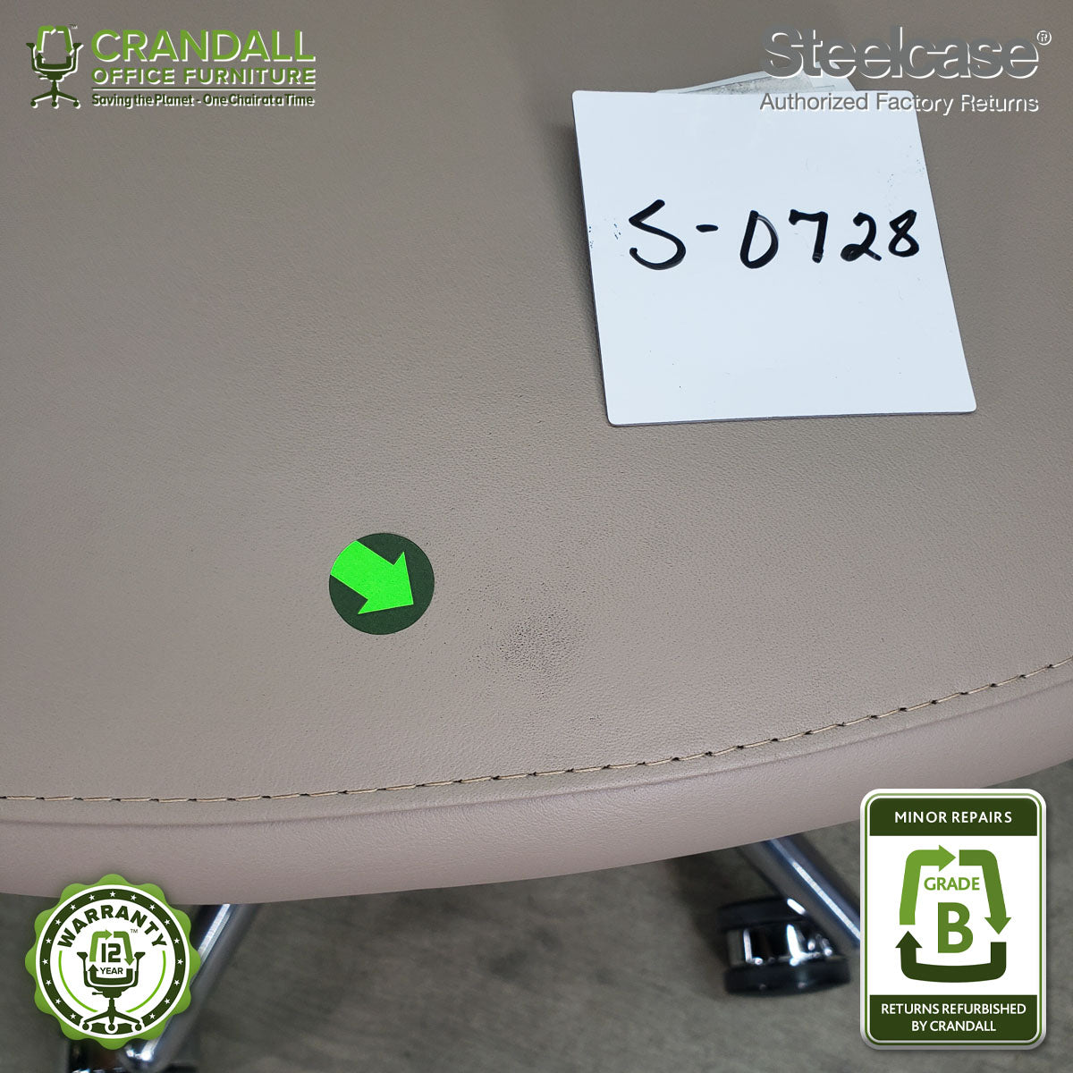 S-0728 - Steelcase V2 Leap - Grade B