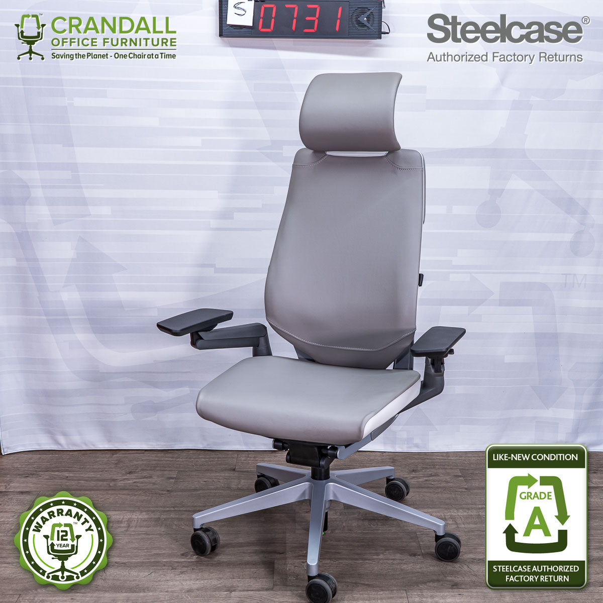 S-0731 - Steelcase Gesture with Headrest - Grade A