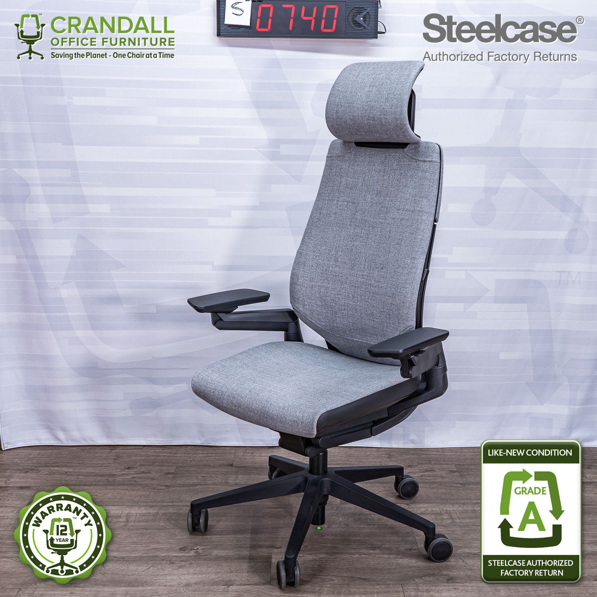 S-0740 - Steelcase Gesture with Headrest - Grade A