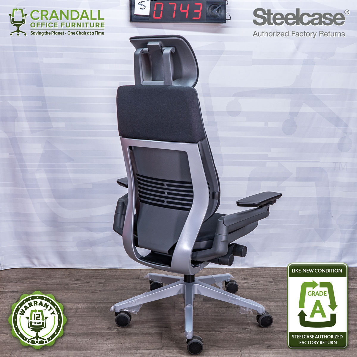 S-0743 - Steelcase Gesture with Headrest - Grade A