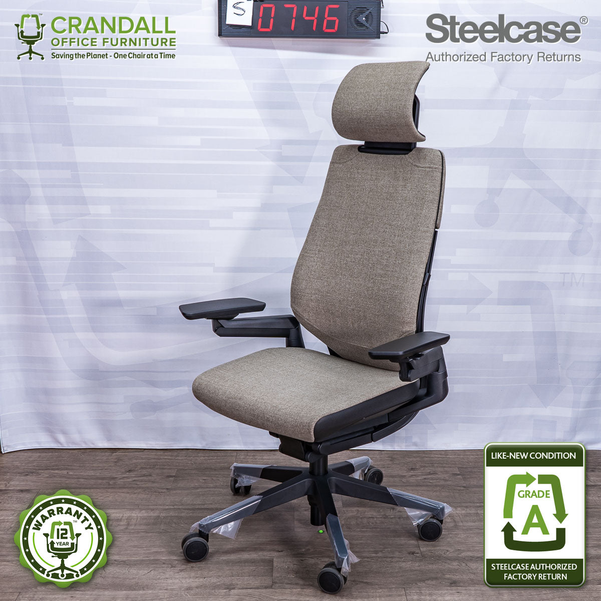 S-0746 - Steelcase Gesture with Headrest - Grade A