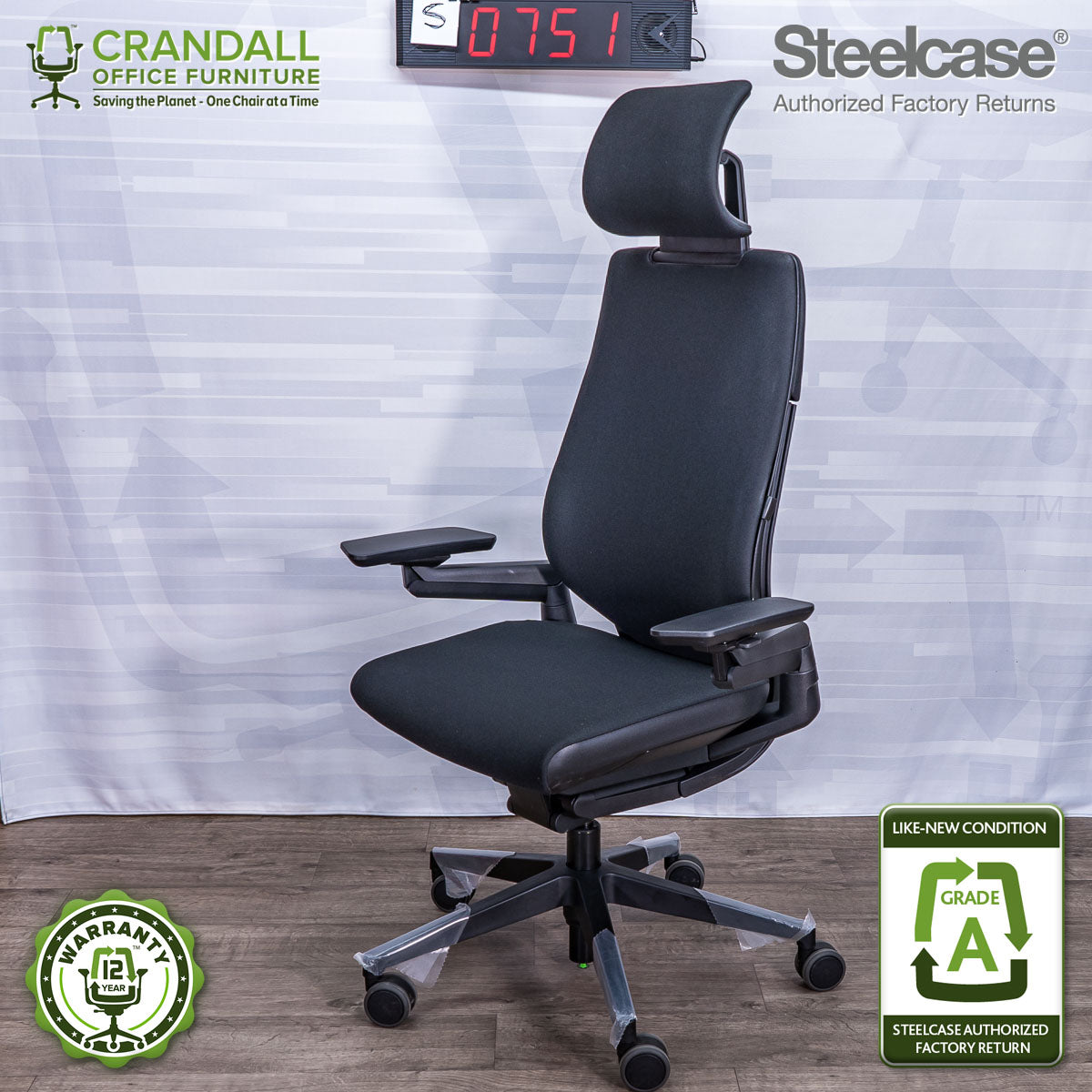 S-0751 - Steelcase Gesture with Headrest - Grade A