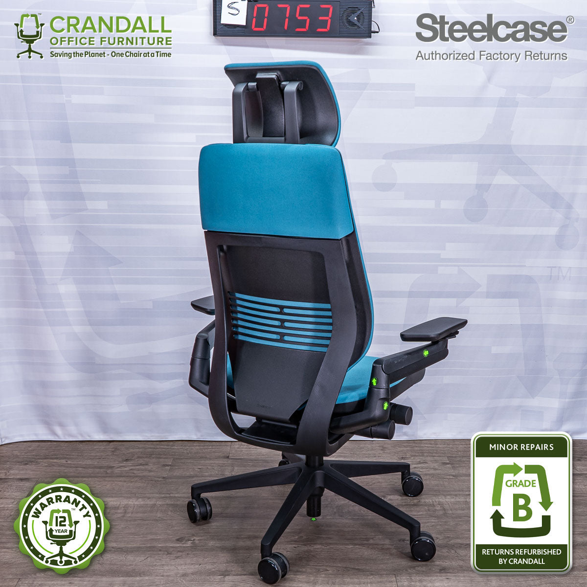 S-0753 - Steelcase Gesture with Headrest - Grade B