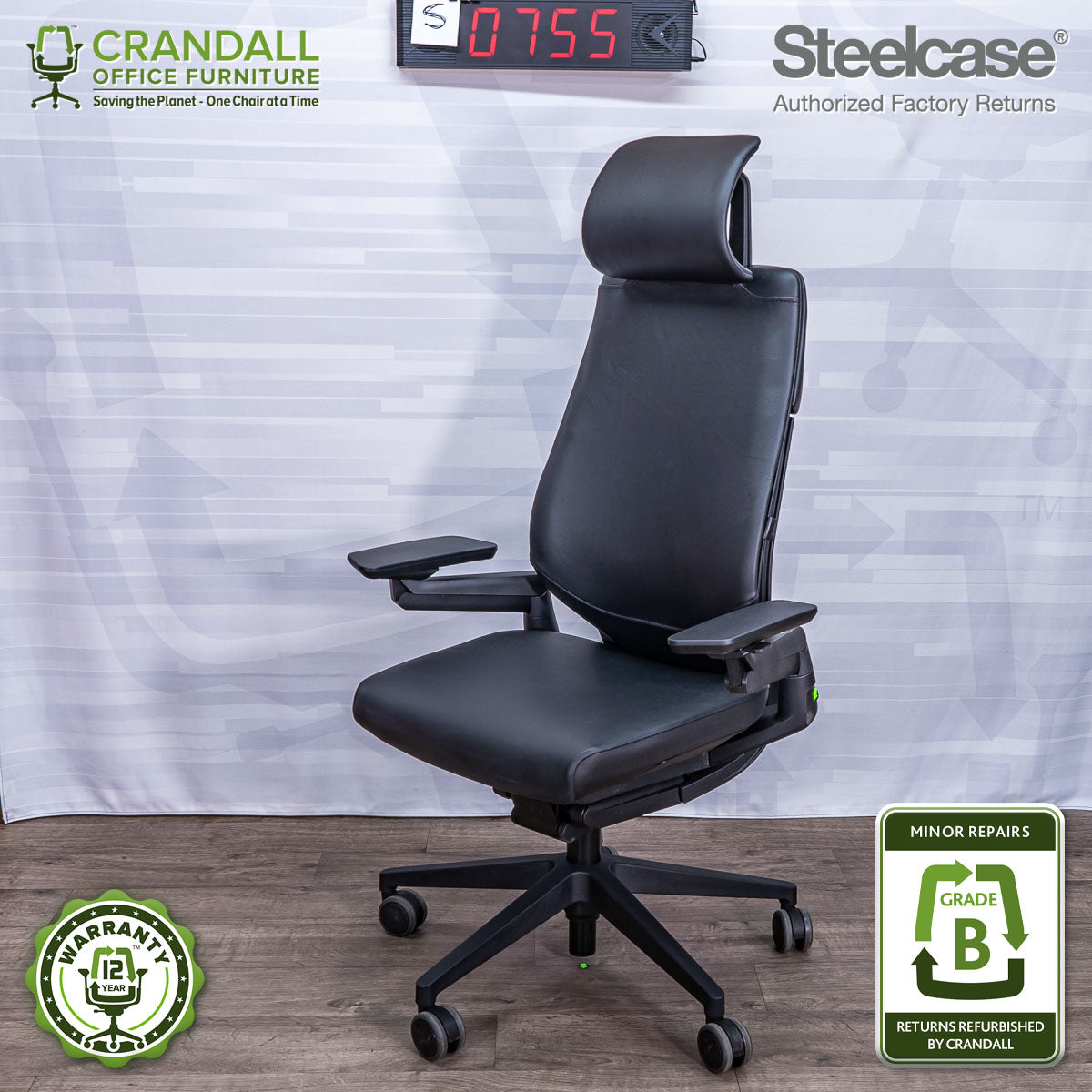 S-0755 - Steelcase Gesture with Headrest - Grade B