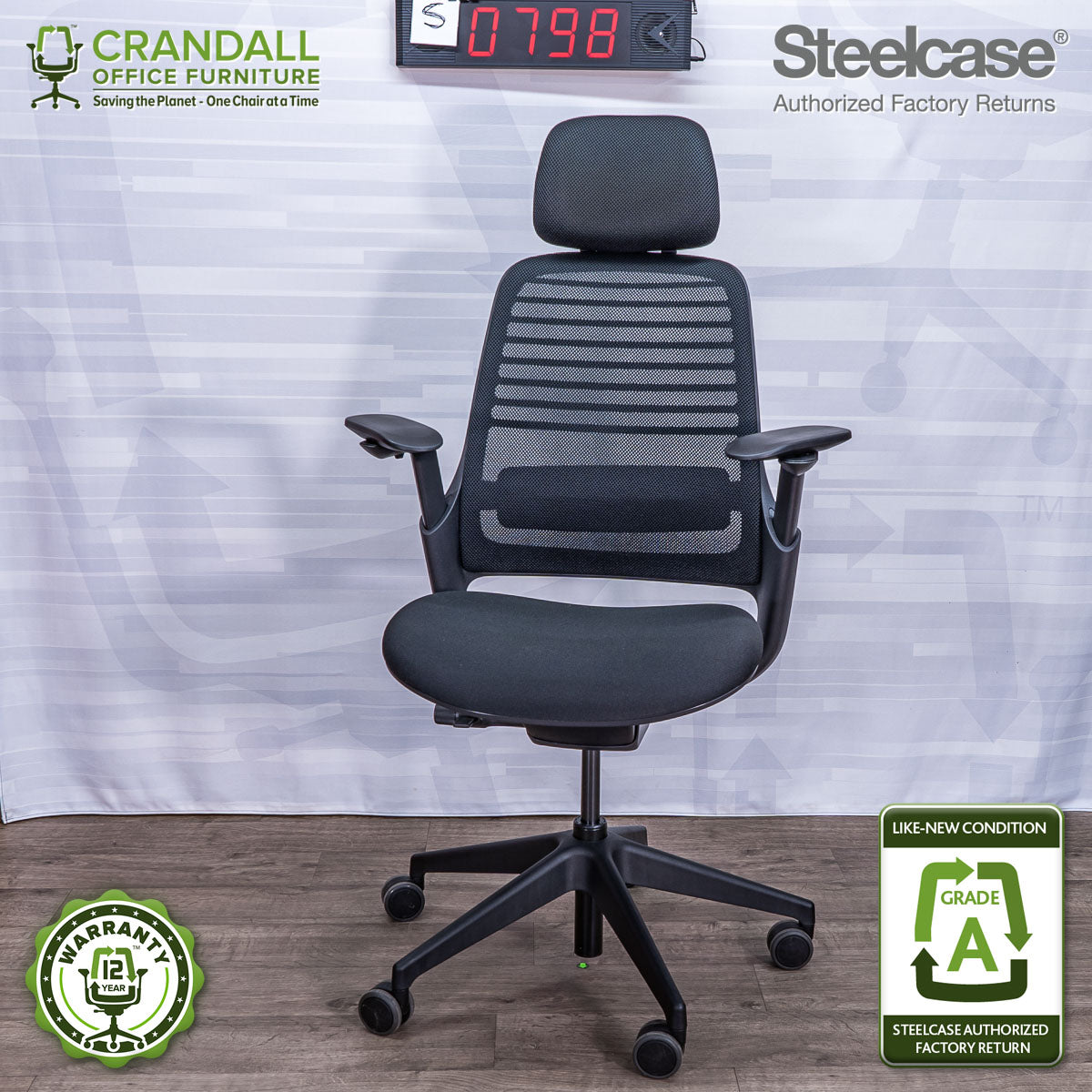 S-0798 - Steelcase Series 1 with Headrest - Grade A