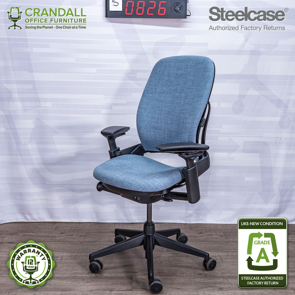 S-0826 - Steelcase V2 Leap - Grade A