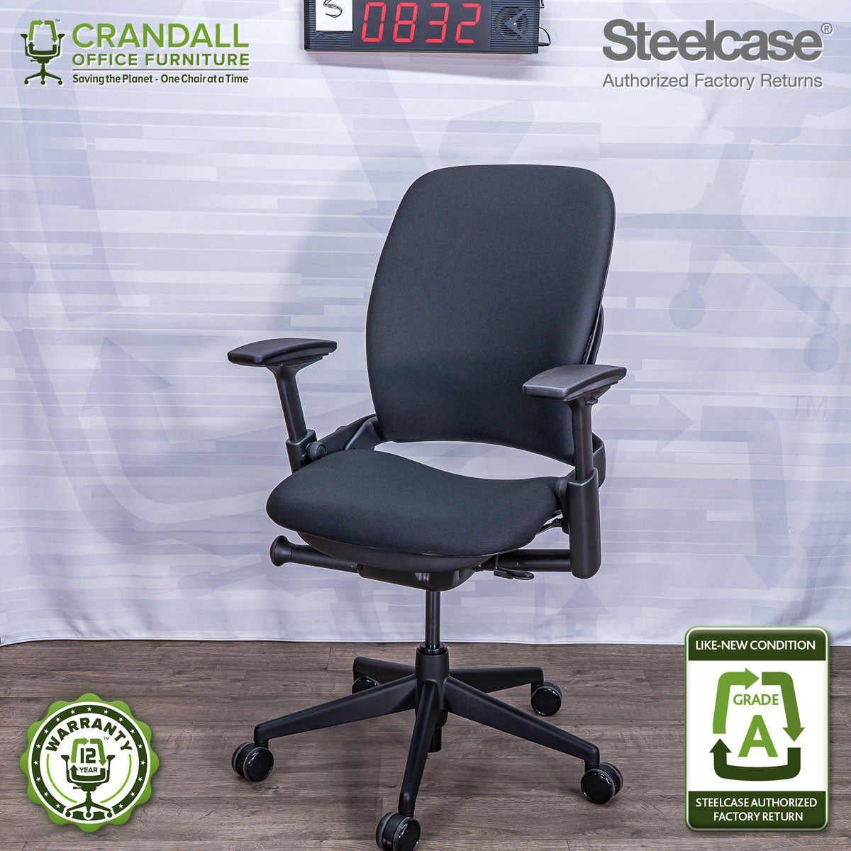 S-0832 - Steelcase V2 Leap - Grade A