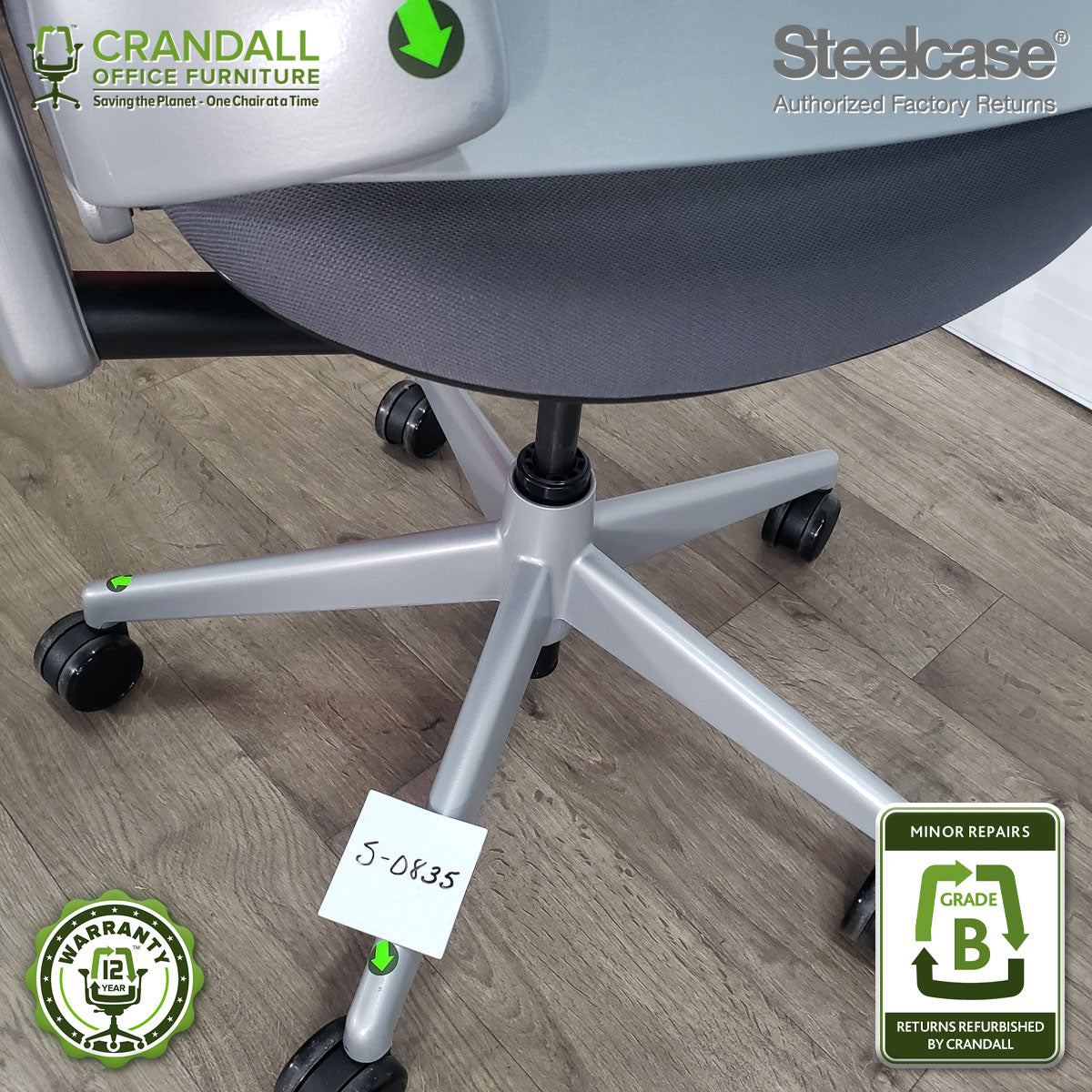 S-0835 - Steelcase V2 Leap - Grade B