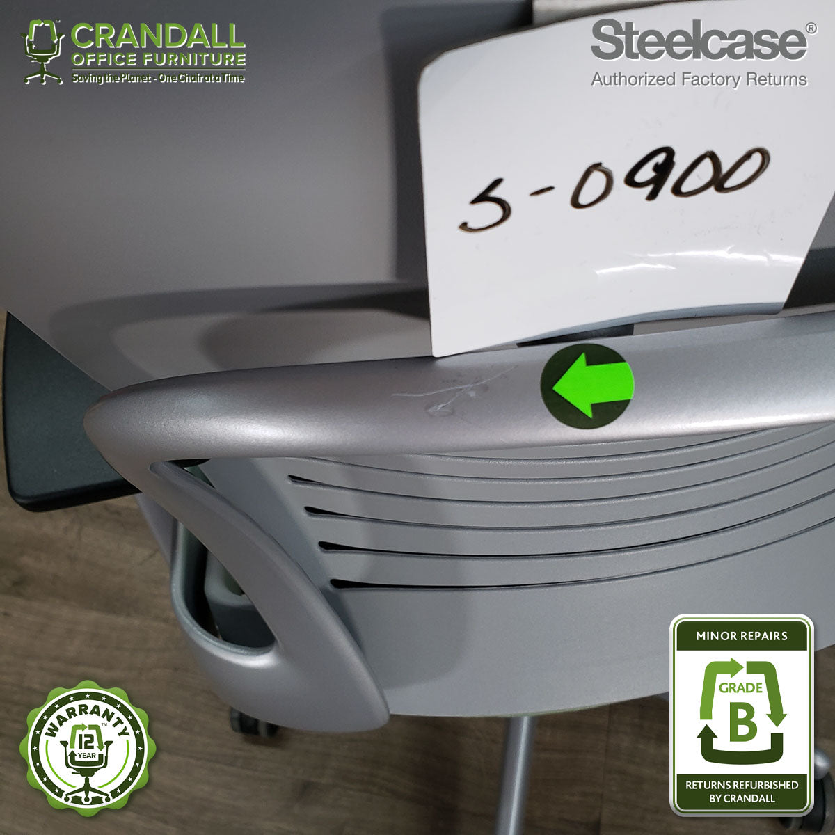 S-0900 - Steelcase V2 Leap - Grade B