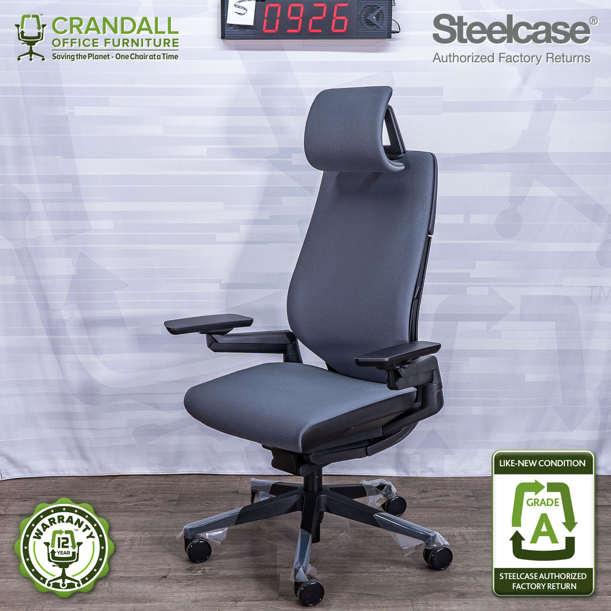 S-0926 - Steelcase Gesture with Headrest - Grade A