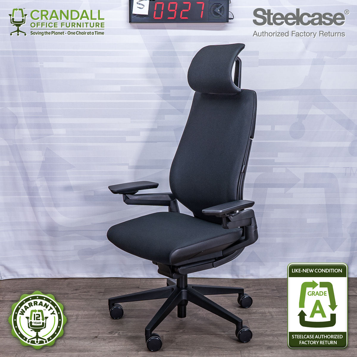 S-0927 - Steelcase Gesture with Headrest - Grade A