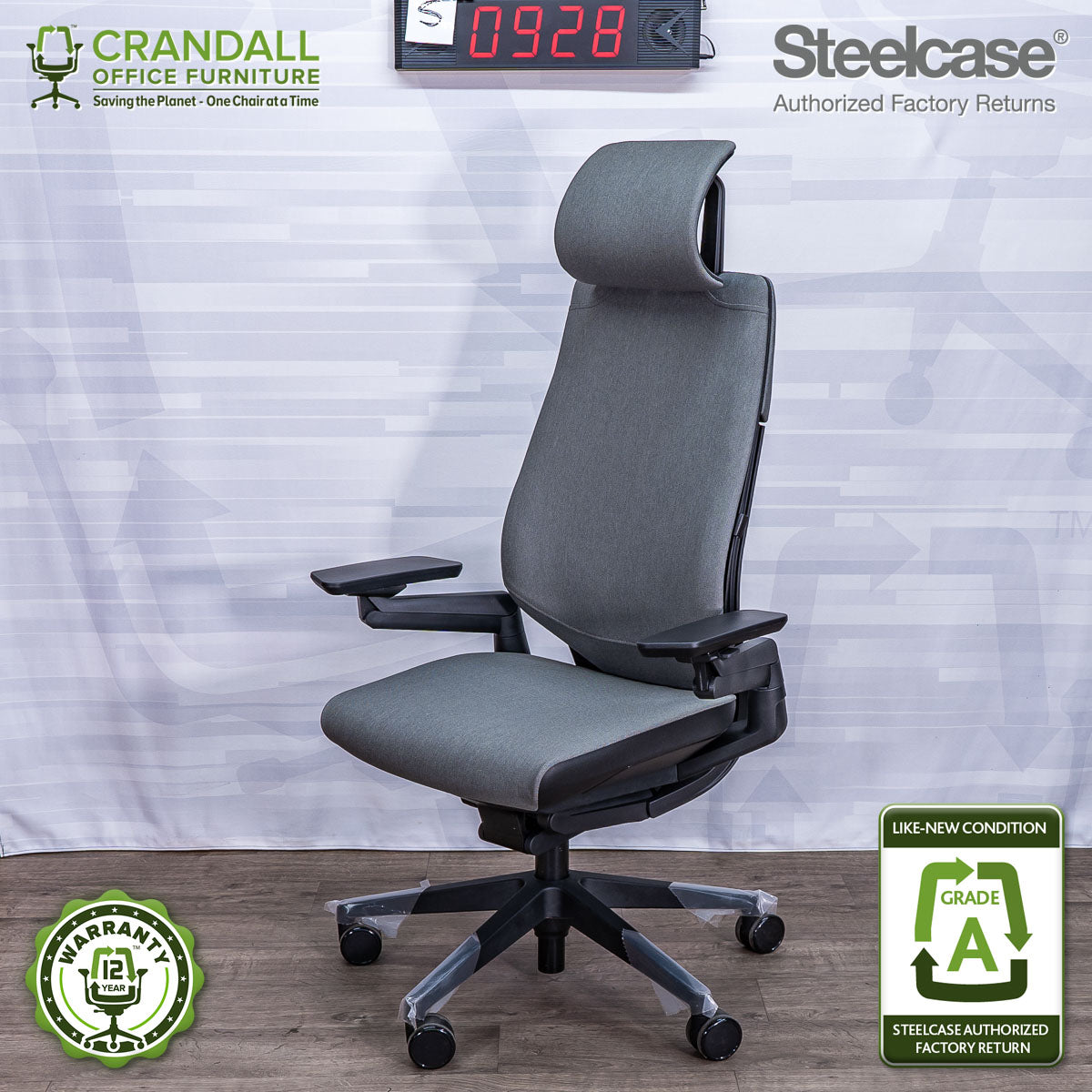 S-0928 - Steelcase Gesture with Headrest - Grade A