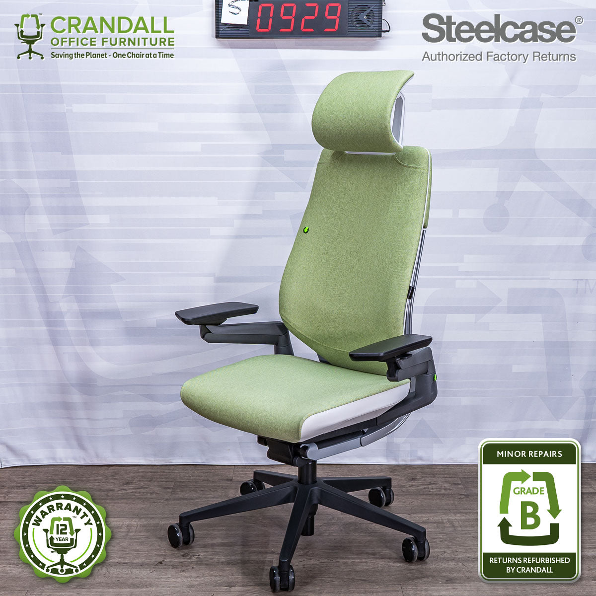 S-0929 - Steelcase Gesture with Headrest - Grade B