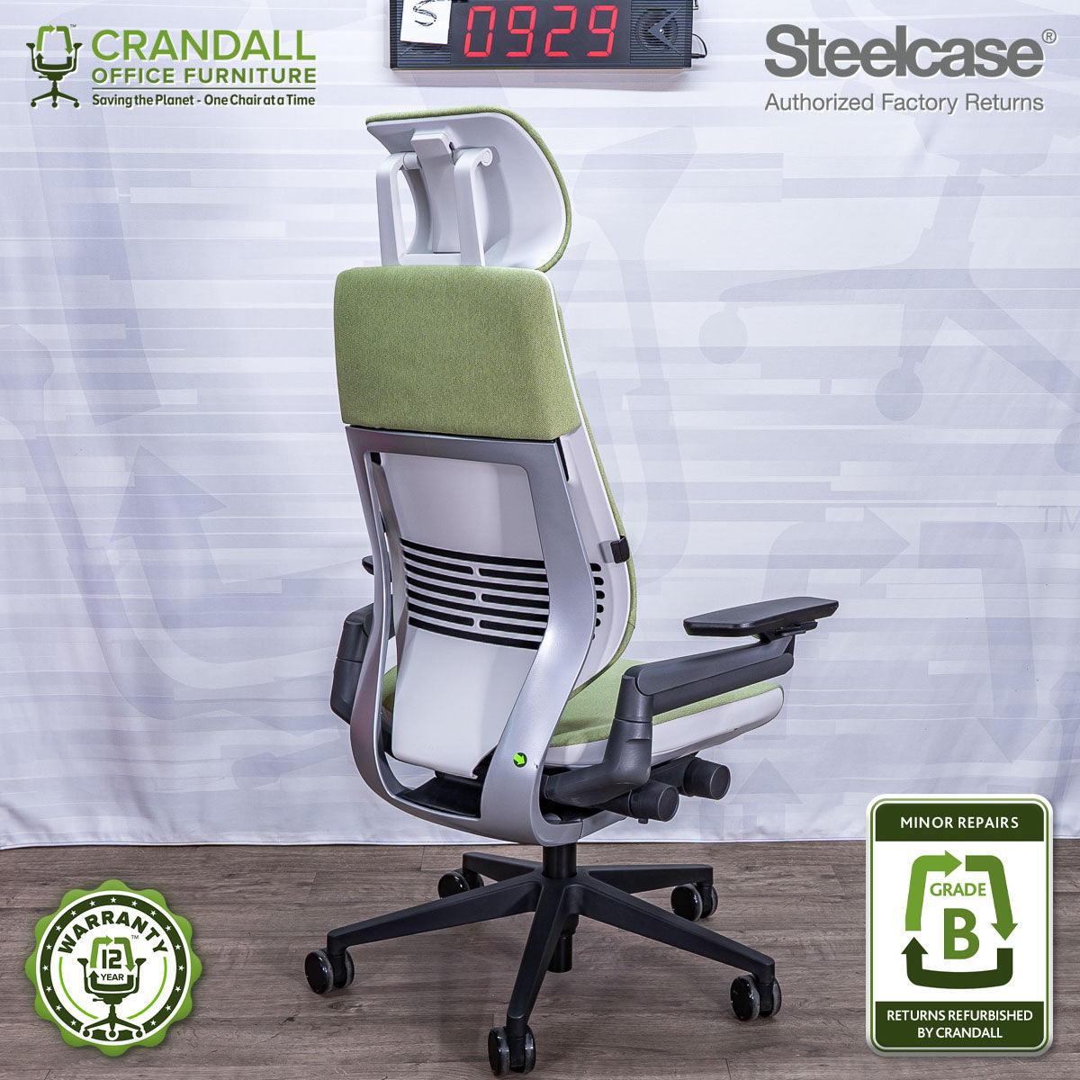 S-0929 - Steelcase Gesture with Headrest - Grade B