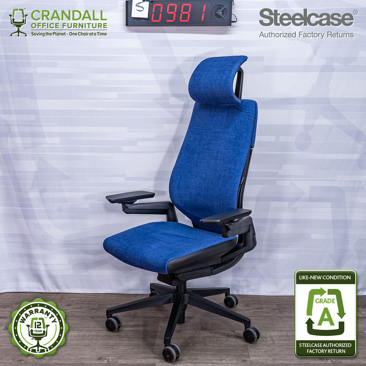 S-0981 - Steelcase Gesture with Headrest - Grade A