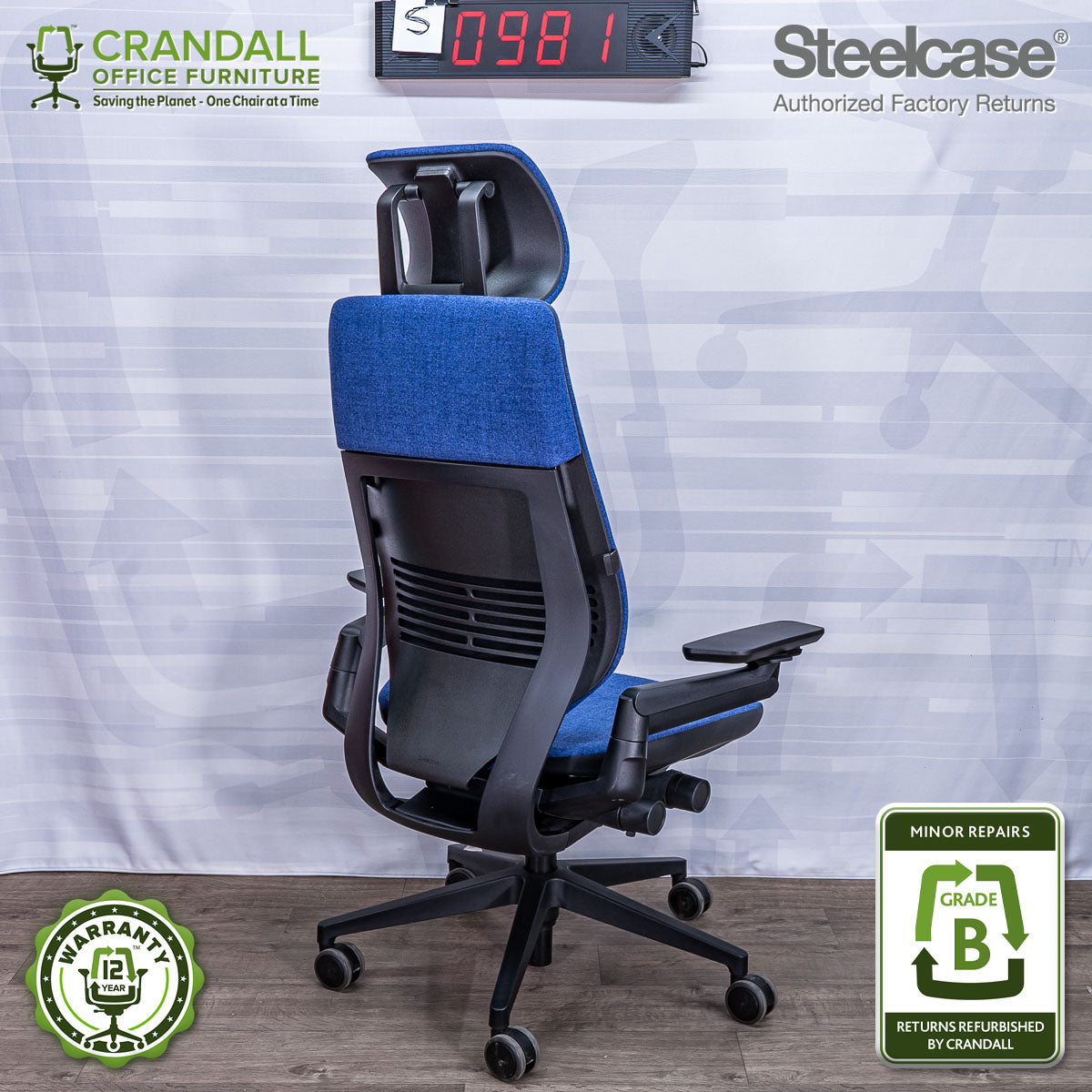S-0981 - Steelcase Gesture with Headrest - Grade A