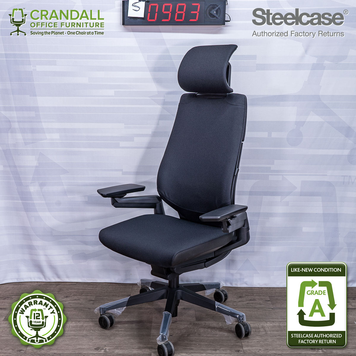 S-0983 - Steelcase Gesture with Headrest - Grade A