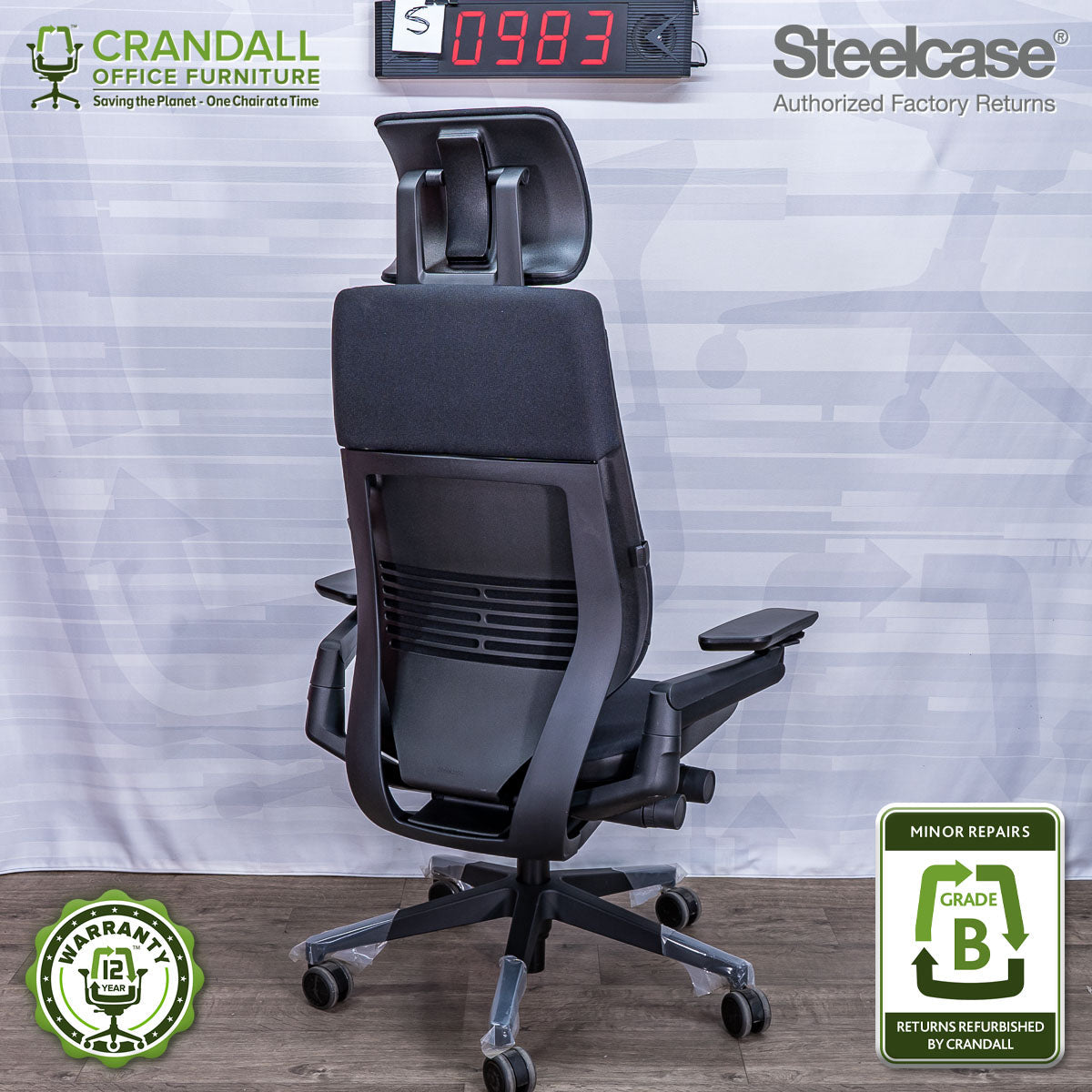 S-0983 - Steelcase Gesture with Headrest - Grade A