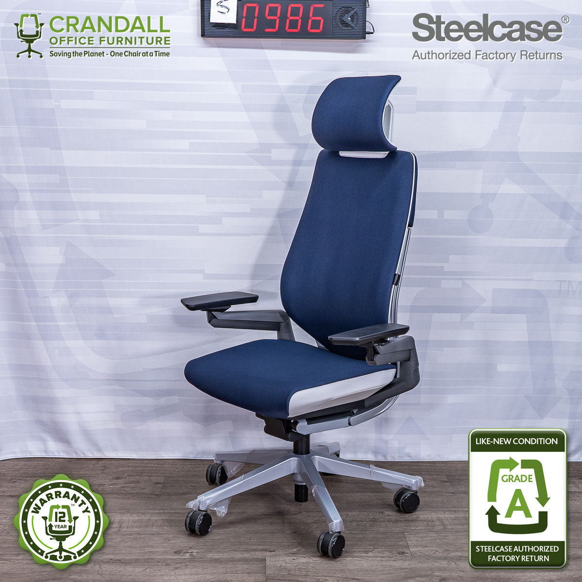 S-0986 - Steelcase Gesture with Headrest - Grade A