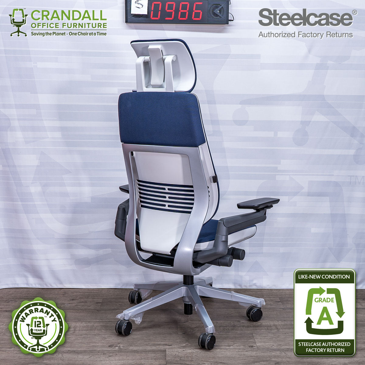 S-0986 - Steelcase Gesture with Headrest - Grade A