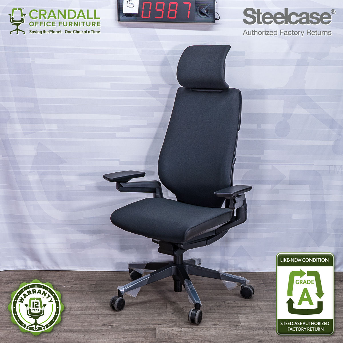 S-0987 - Steelcase Gesture with Headrest - Grade A