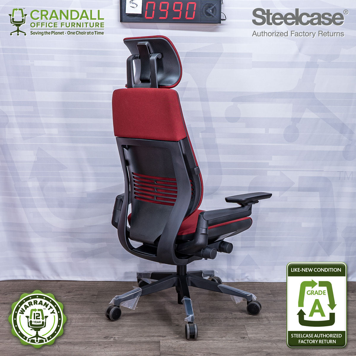 S-0990 - Steelcase Gesture with Headrest - Grade A