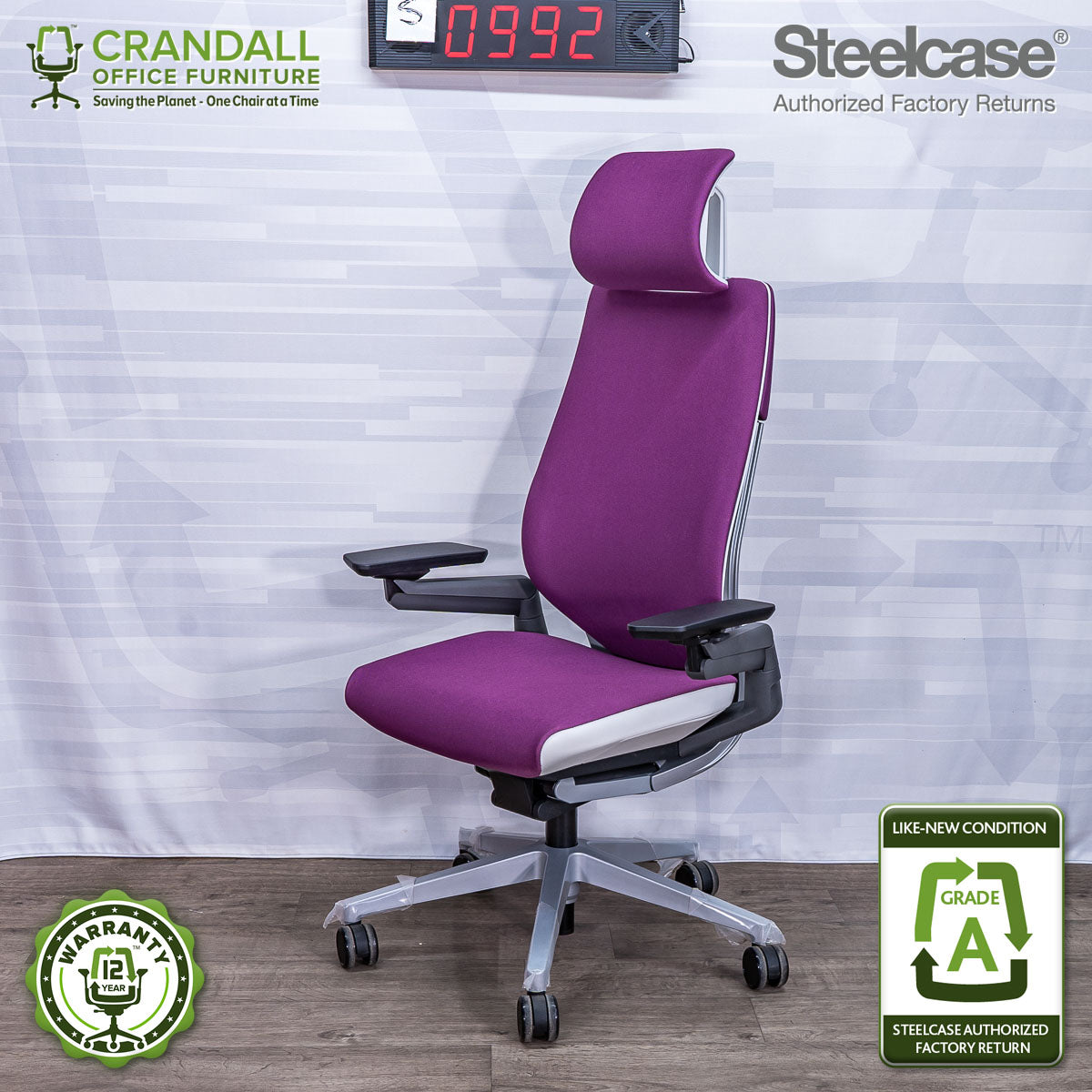 S-0992 - Steelcase Gesture with Headrest - Grade A