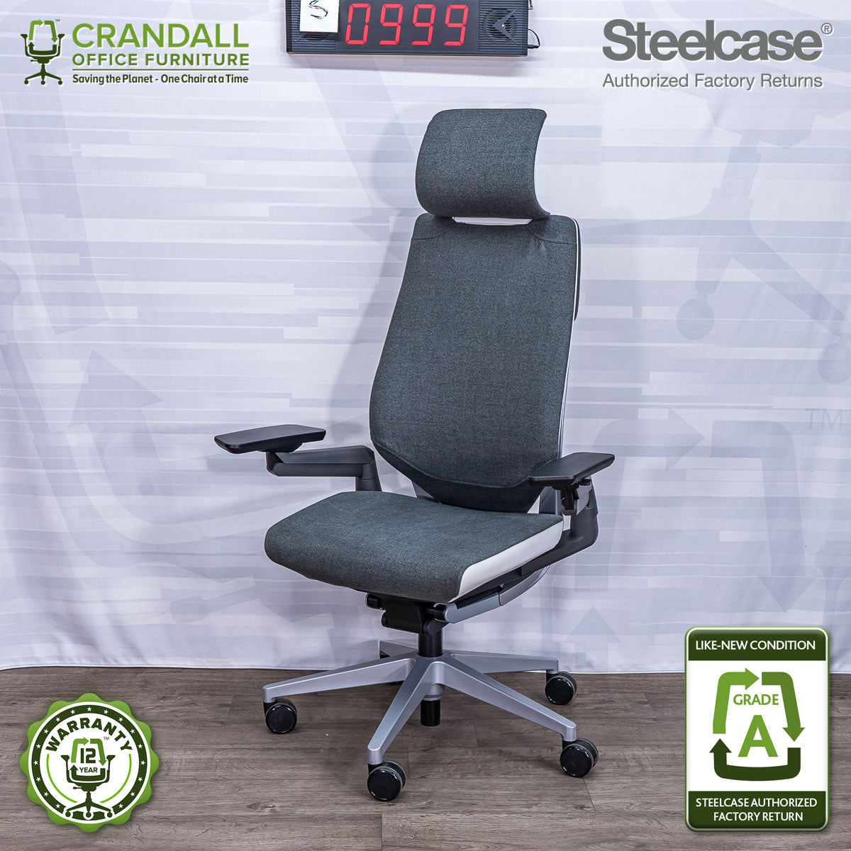 S-0999 - Steelcase Gesture with Headrest - Grade A