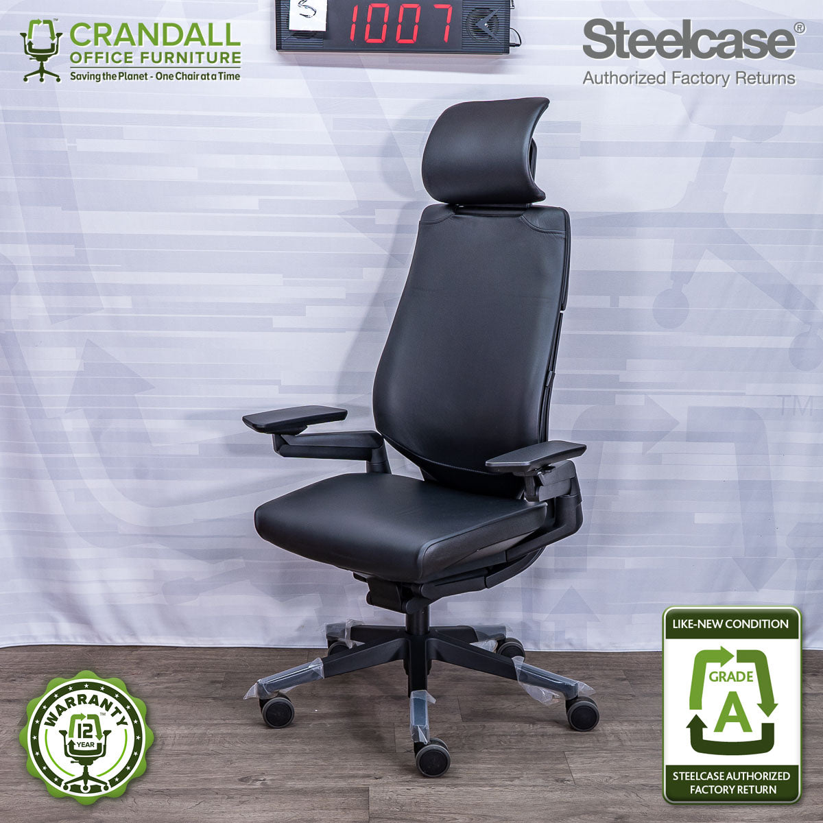 S-1007 - Steelcase Gesture with Headrest - Grade A
