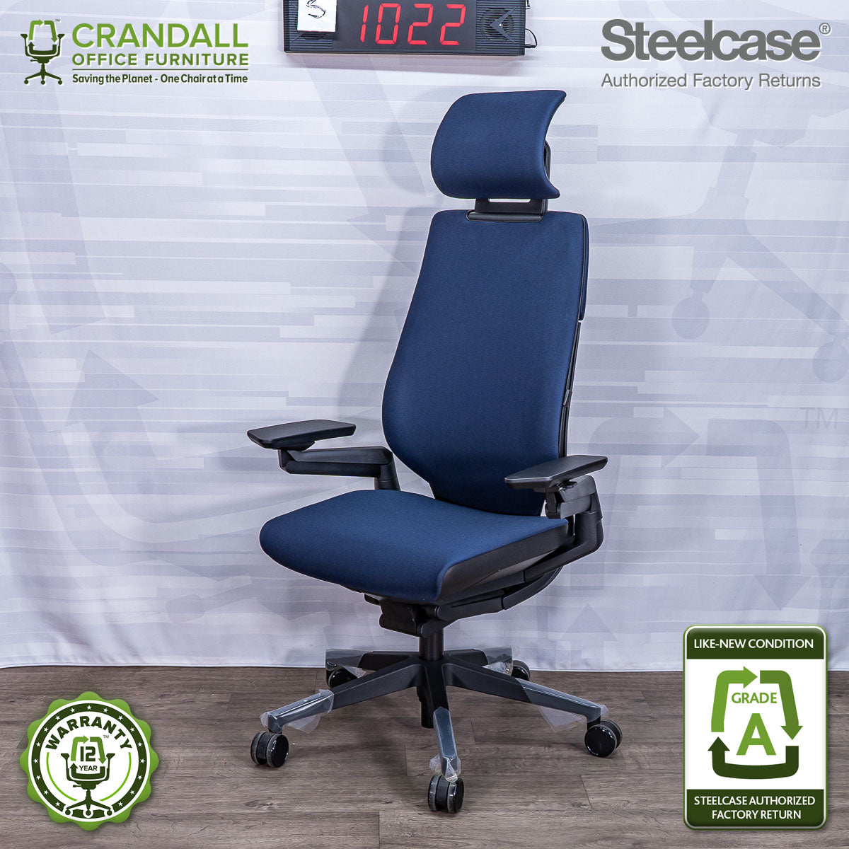 S-1022 - Steelcase Gesture with Headrest - Grade A
