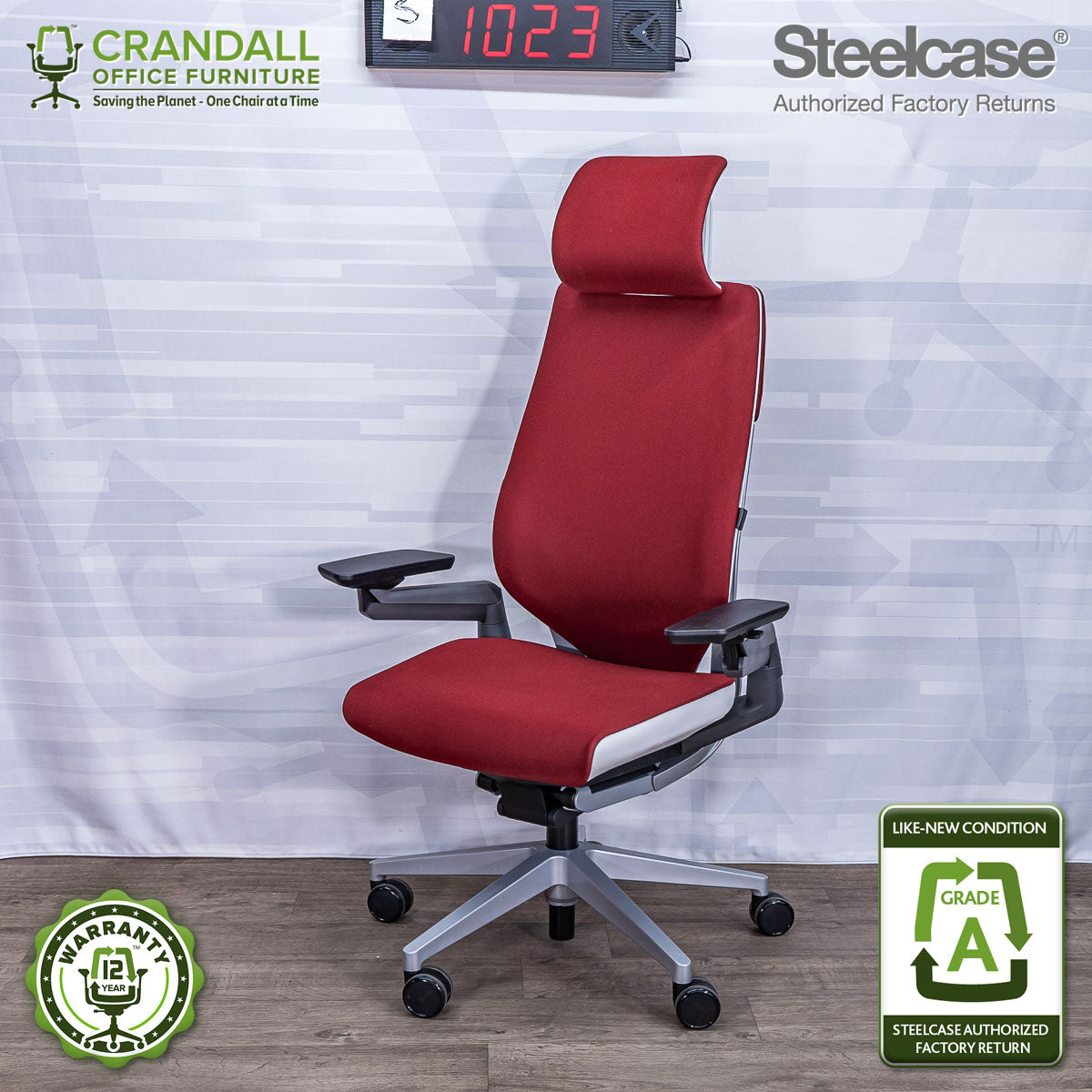 S-1023 - Steelcase Gesture with Headrest - Grade A