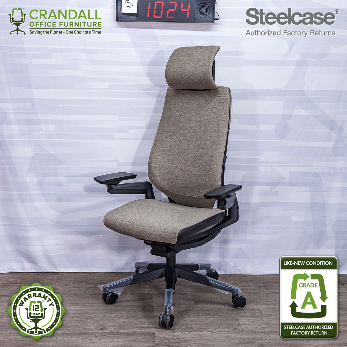 S-1024 - Steelcase Gesture with Headrest - Grade A