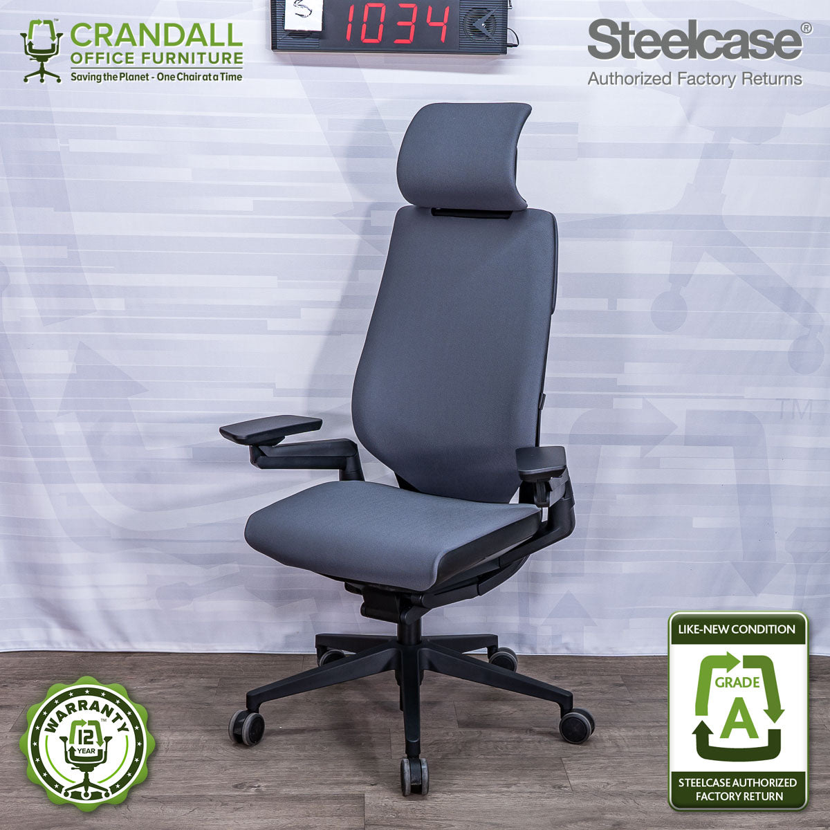 S-1034 - Steelcase Gesture with Headrest - Grade A