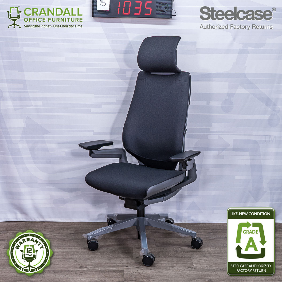 S-1035 - Steelcase Gesture with Headrest - Grade A