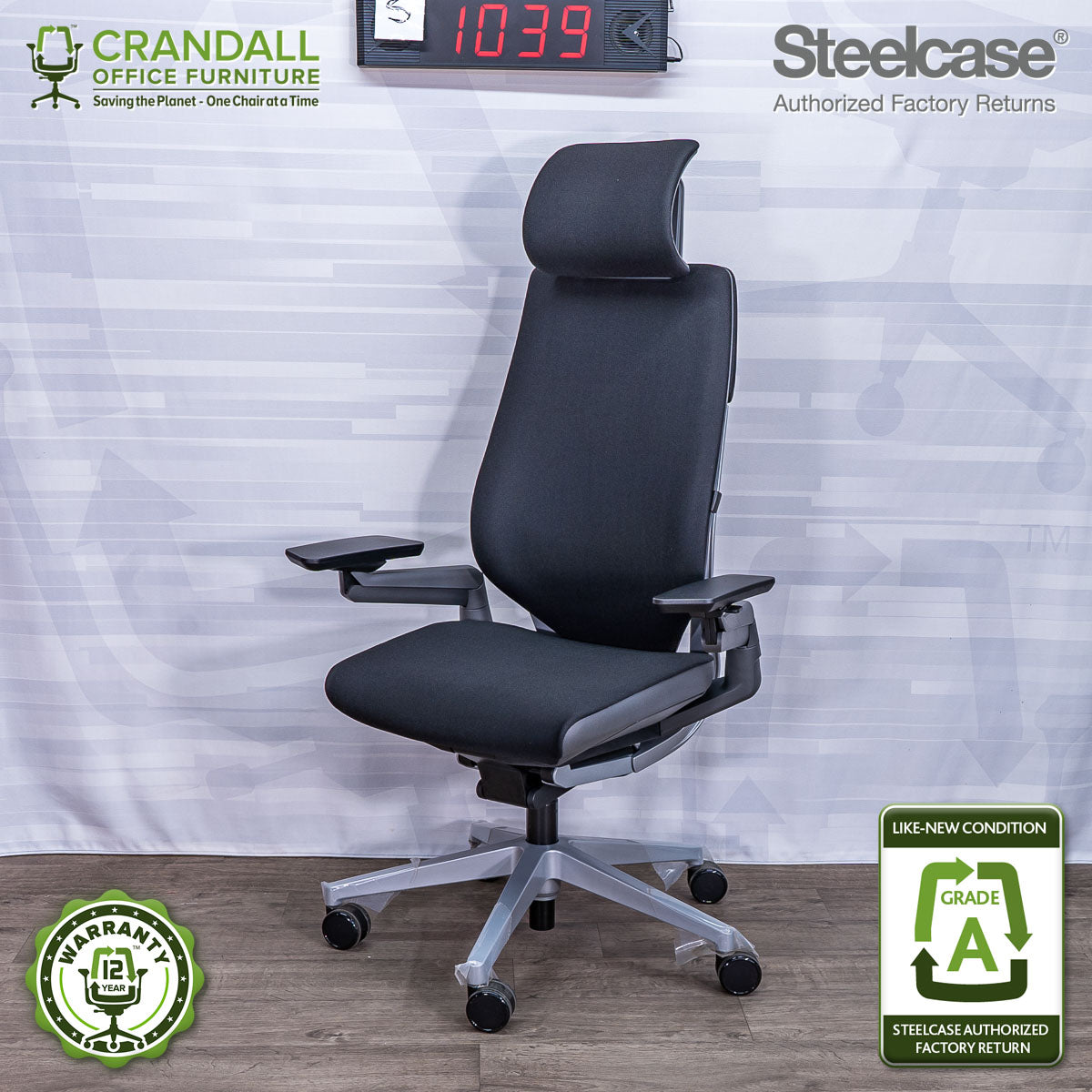 S-1039 - Steelcase Gesture with Headrest - Grade A