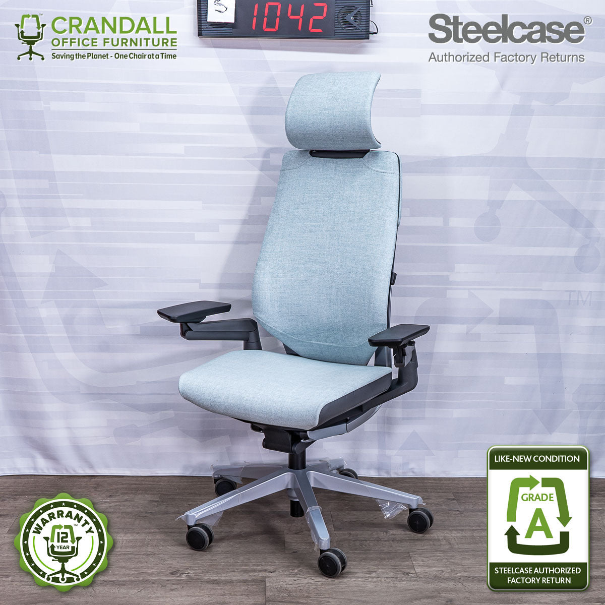 S-1042 - Steelcase Gesture with Headrest - Grade A