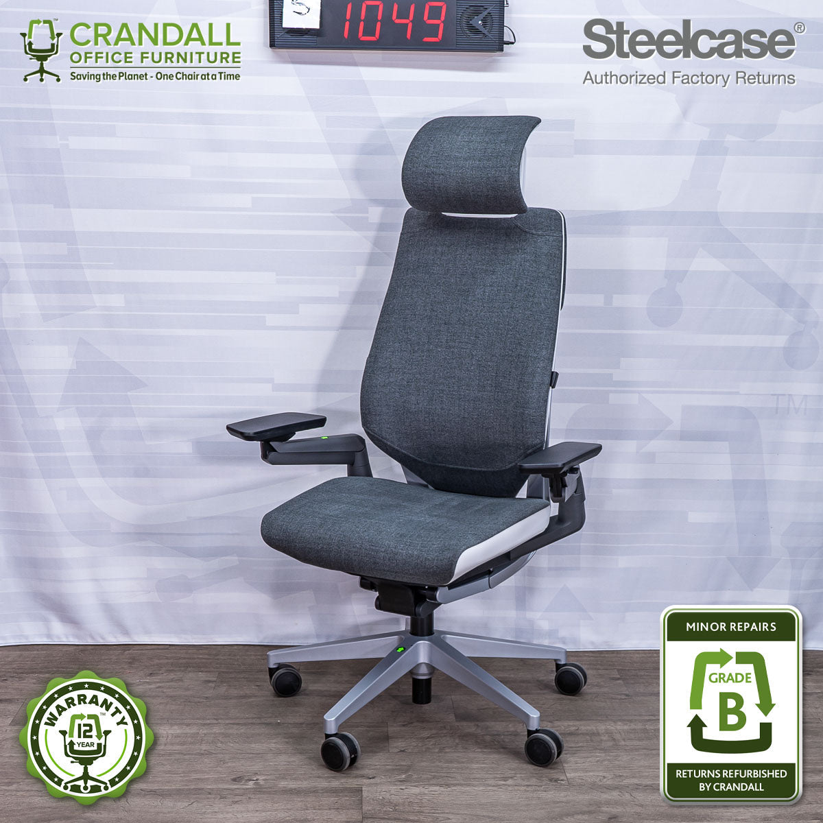 S-1049 - Steelcase Gesture with Headrest - Grade B