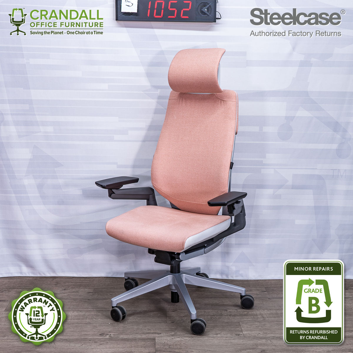 S-1052 - Steelcase Gesture with Headrest - Grade B