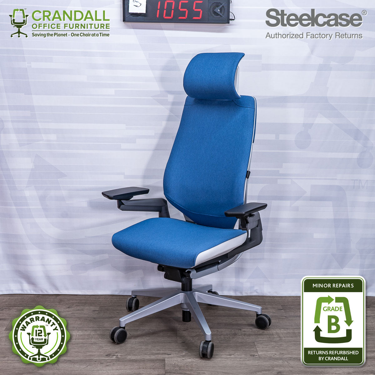 S-1055 - Steelcase Gesture with Headrest - Grade B