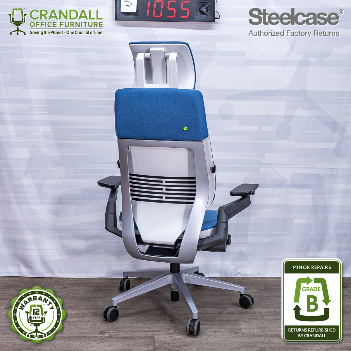S-1055 - Steelcase Gesture with Headrest - Grade B