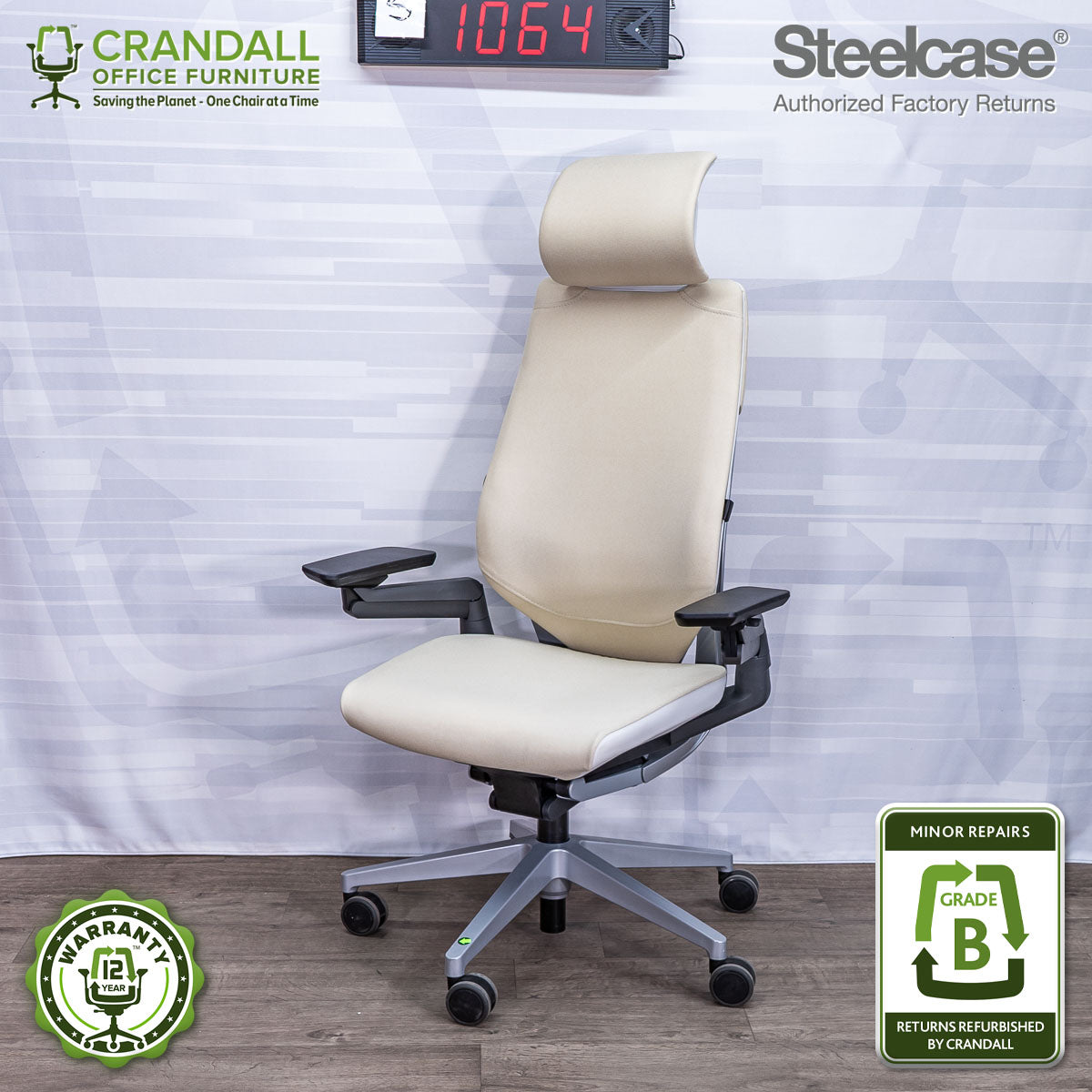 S-1064 - Steelcase Gesture with Headrest - Grade B