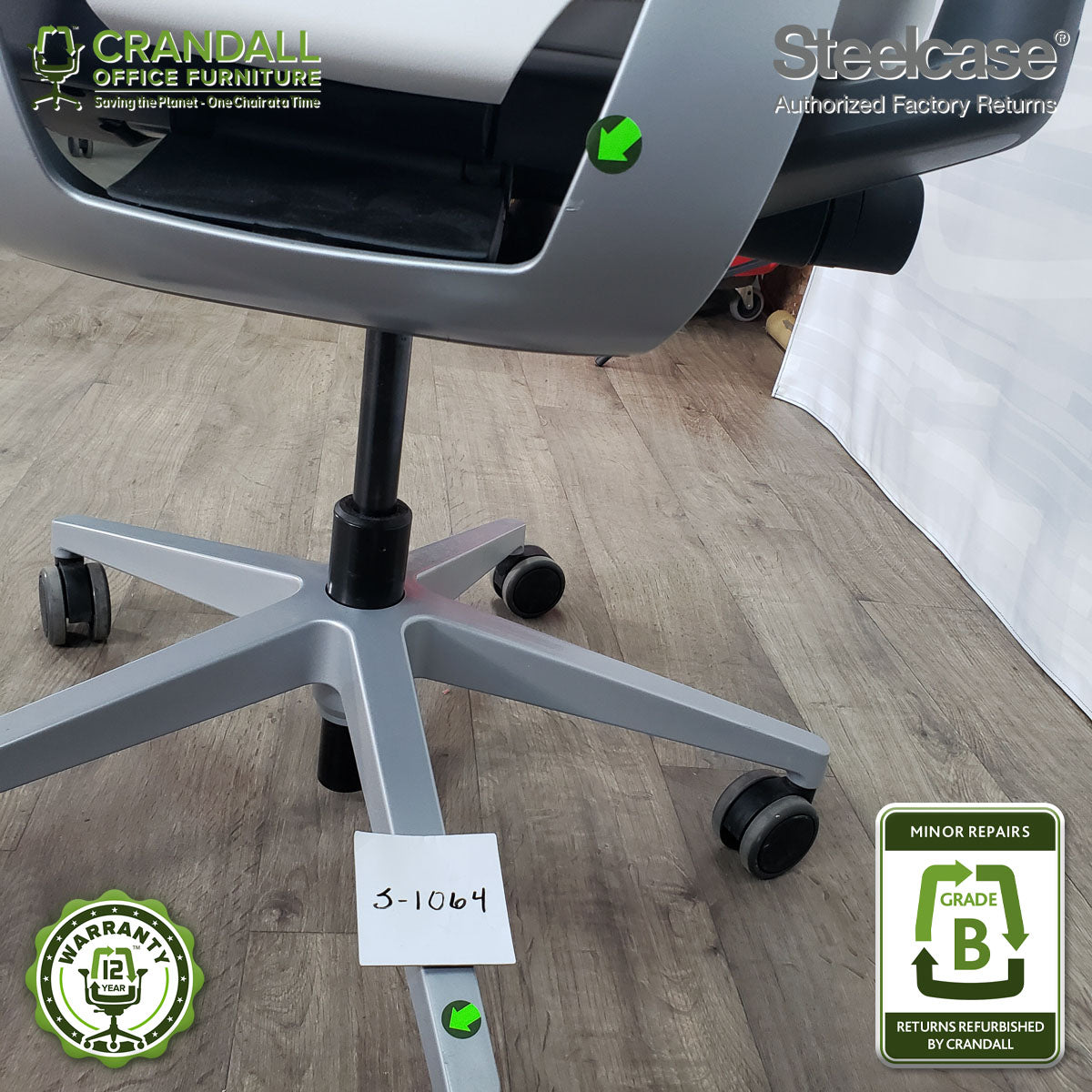 S-1064 - Steelcase Gesture with Headrest - Grade B