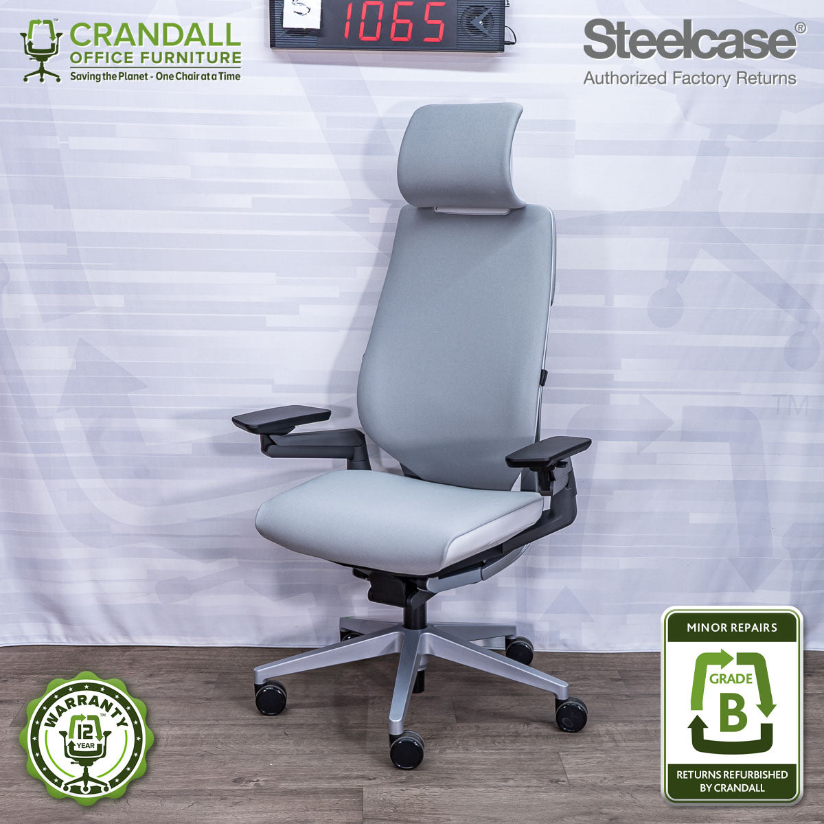 S-1065 - Steelcase Gesture with Headrest - Grade B