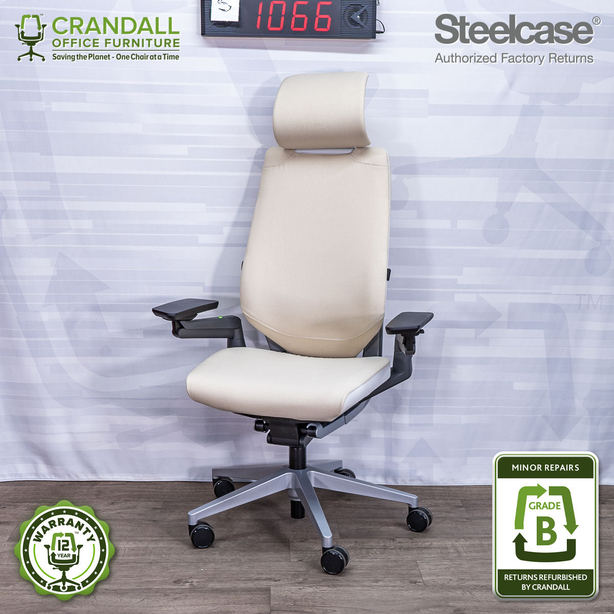 S-1066 - Steelcase Gesture with Headrest - Grade B