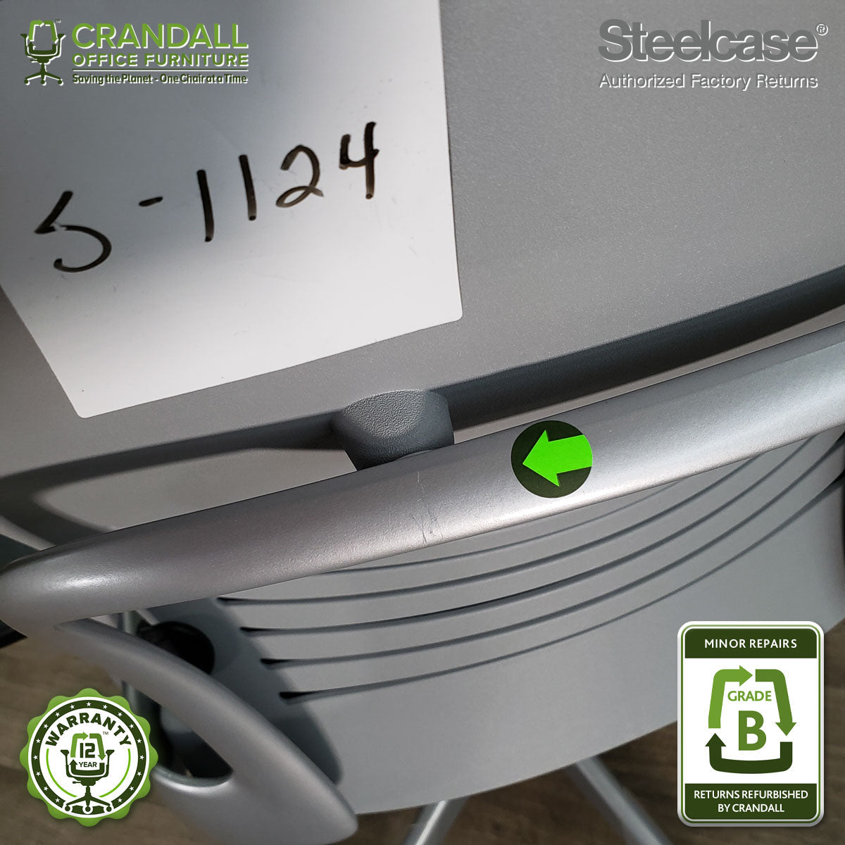 S-1124 - Steelcase V2 Leap - Grade B